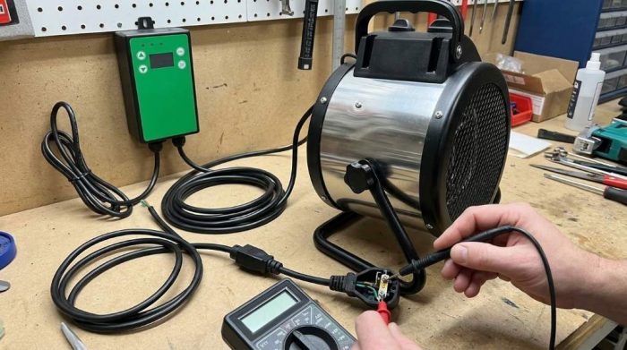 Positioning Thermo 2 digital thermostat sensor probe near greenhouse canopy